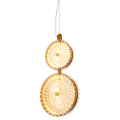 Подвесной светильник с плафонами из рельефного стекла Peony Glass Bronze Two