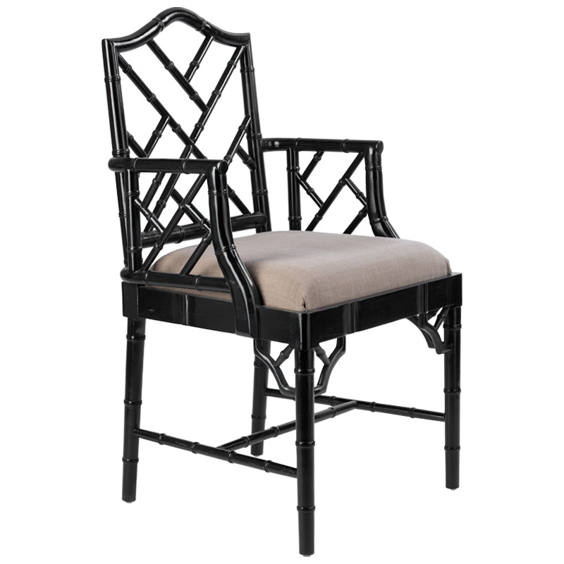 Black Chippendale Arm Chair