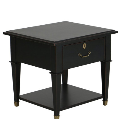 BOUT DE CANAPE NOIR EN ACACIA MASSIF CENACLE A274