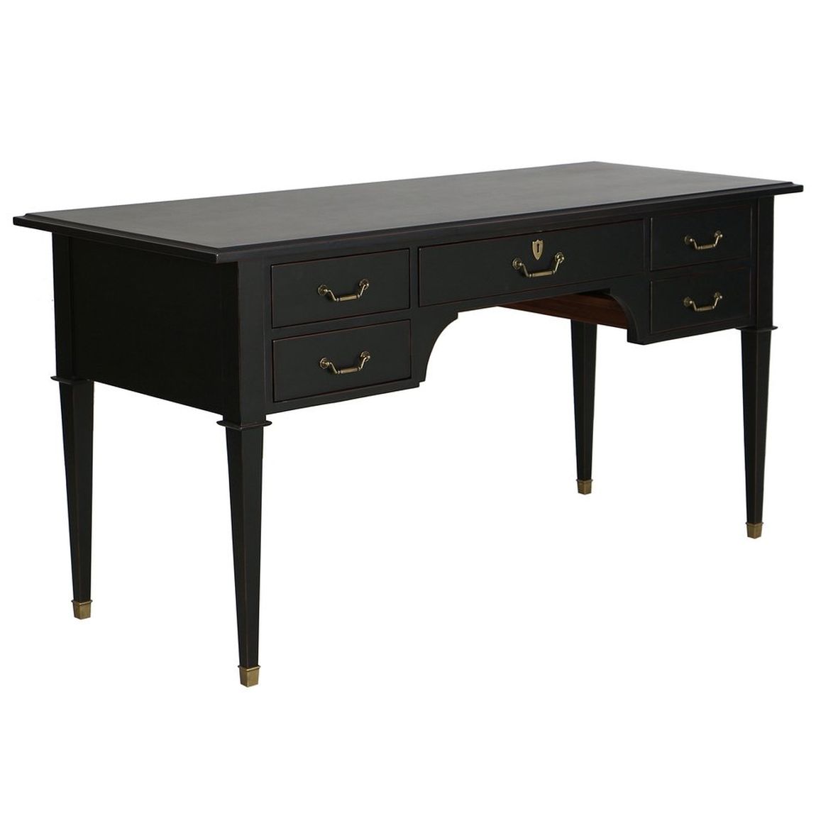 BUREAU NOIR 5 TIROIRS EN ACACIA MASSIF CENACLE A27