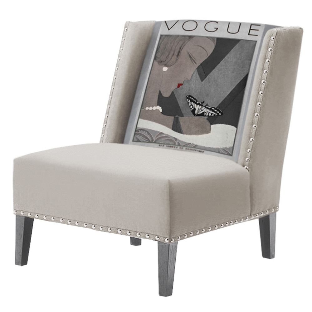 FUN Armchair Vogui II Beige Дизайнерское кресло с цветным принтом