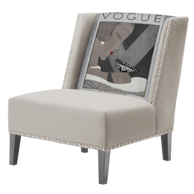 FUN Armchair Vogui II Beige Дизайнерское кресло с цветным принтом