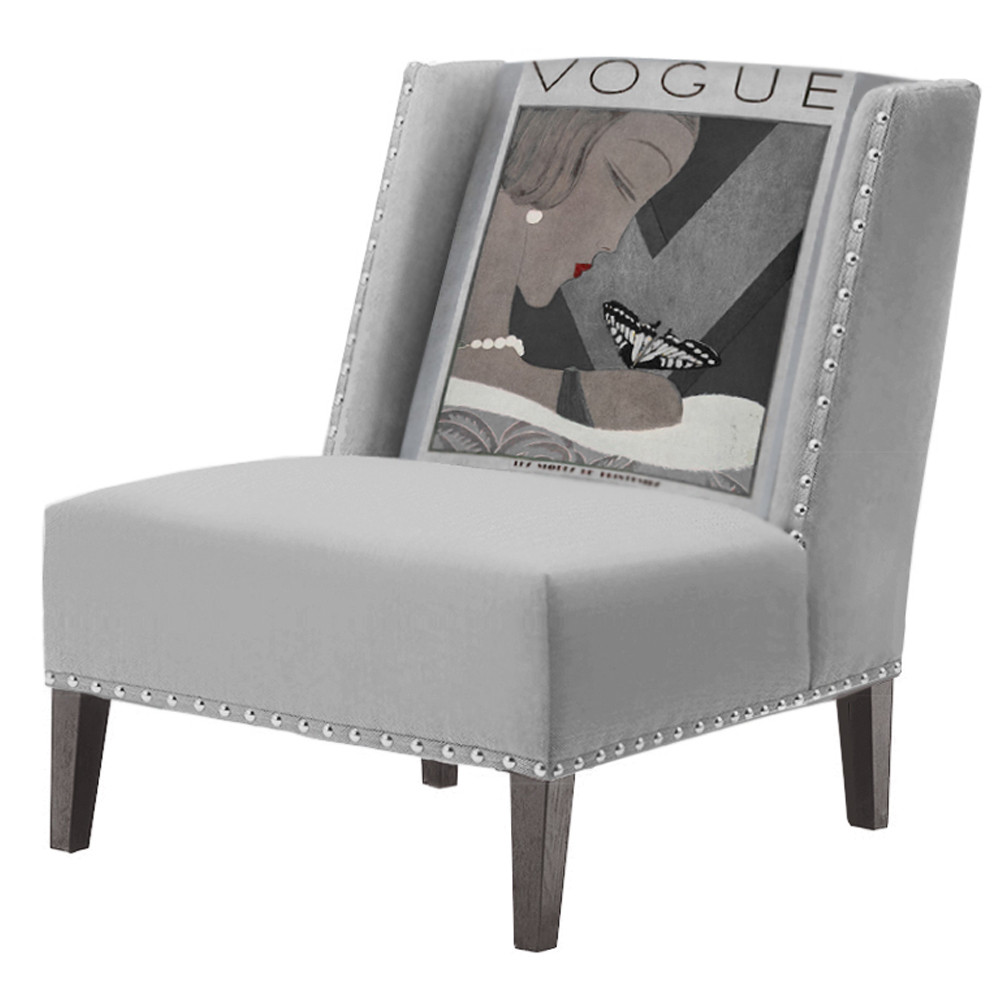 FUN Armchair Vogui II Gray Дизайнерское кресло с цветным принтом
