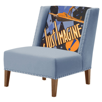 FUN Armchair Just Imagine Blue Дизайнерское кресло с цветным принтом