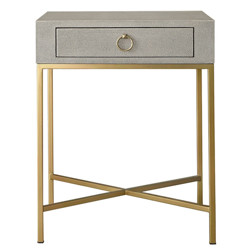 Gaston Stingray Texture Gray Side Table Приставной стол серый скат