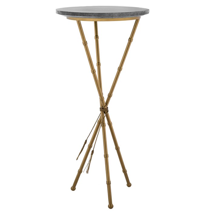 Green Stingray Skin Side Tables Gray