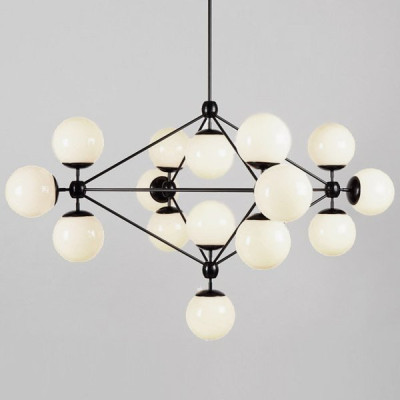 Modo Chandelier Black and White Glass 15-21 Globes