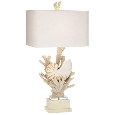 Nautilus Shell and White Coral Table Lamp