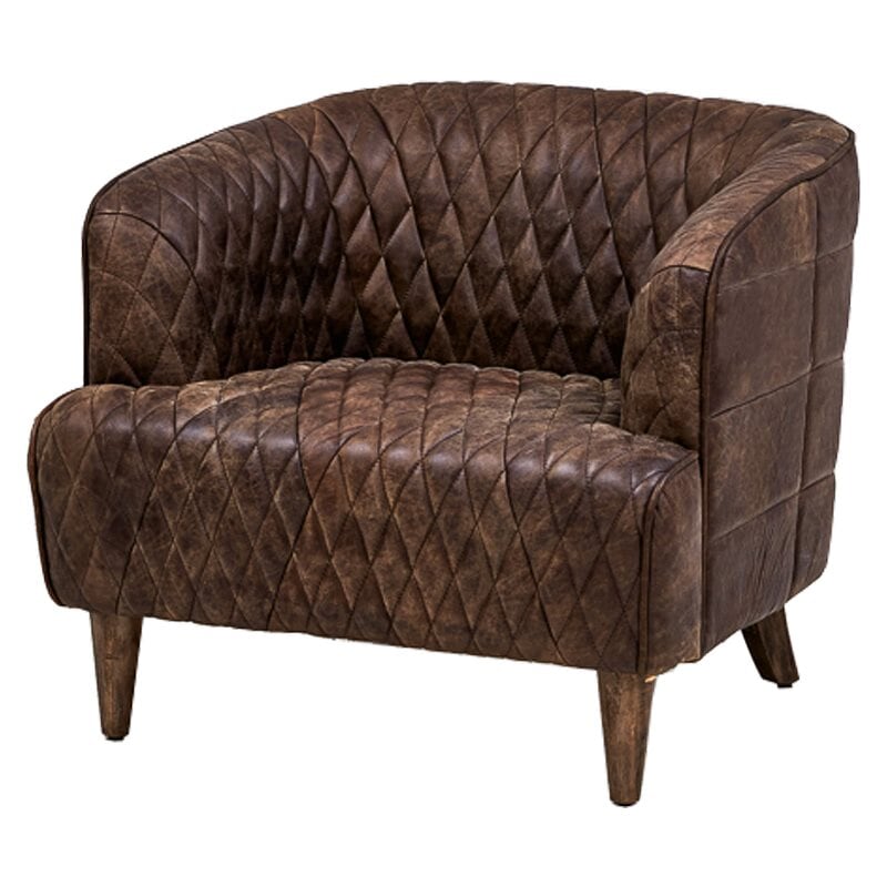 Philadelphia Armchair Кресло из Коричневой Винтажной Кожи