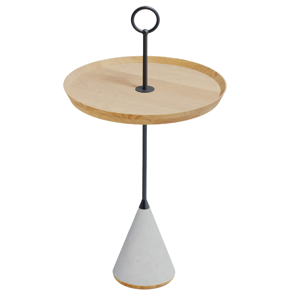 Pin журнальный столик с кольцом из натурального дуба и бетона