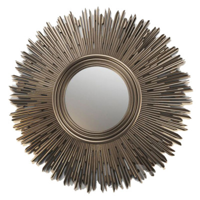 ROUND SUNBURST MIRROR Dark bronze