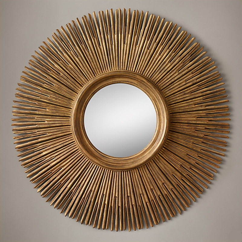ROUND SUNBURST MIRROR Gold
