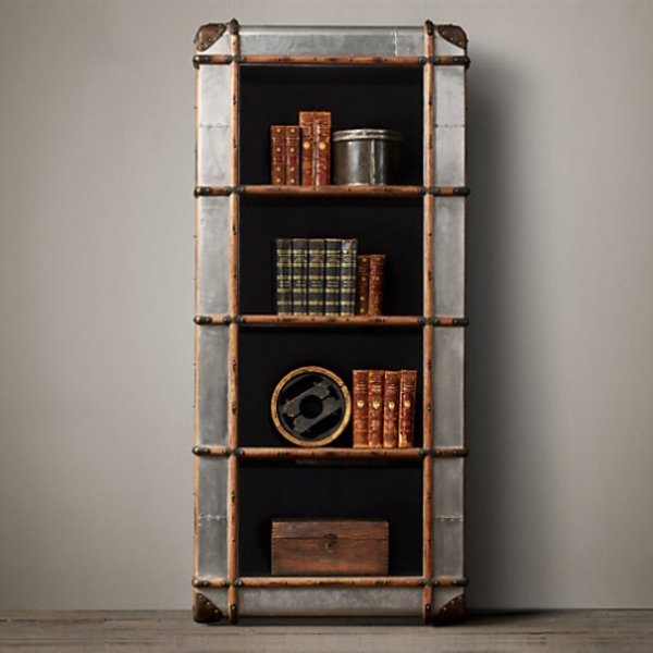 Richards Polished Aluminum Shelving Bookcase