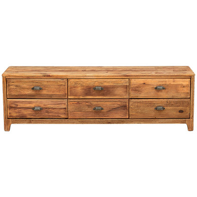 TV-тумба в стиле лофт из массива сосны Pauley Loft TV Stand