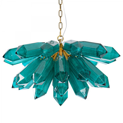 Unique Crystal Cluster Illuminated Sculpture by Jeff Zimmerman Люстра бирюзовое стекло
