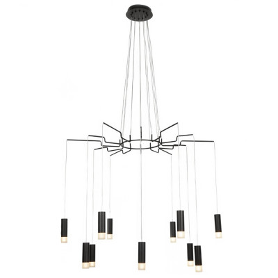 Wireflow LED Black Suspension lam 12 патронов