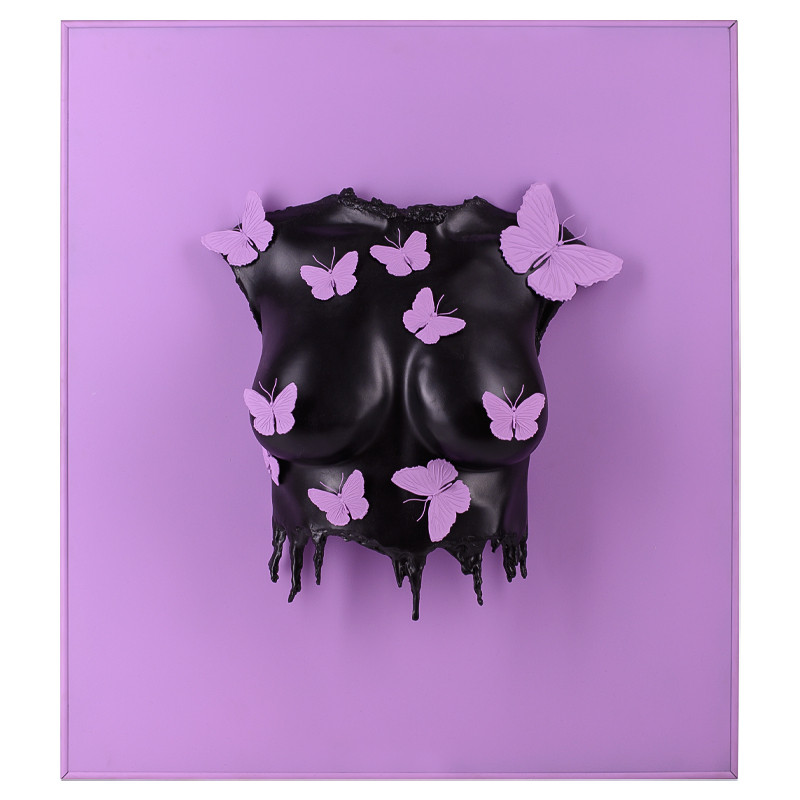 Аксессуар на стену Sculpture Female Torso Butterflies Framed