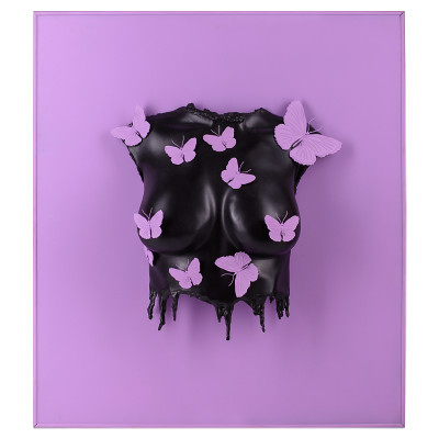 Аксессуар на стену Sculpture Female Torso Butterflies Framed