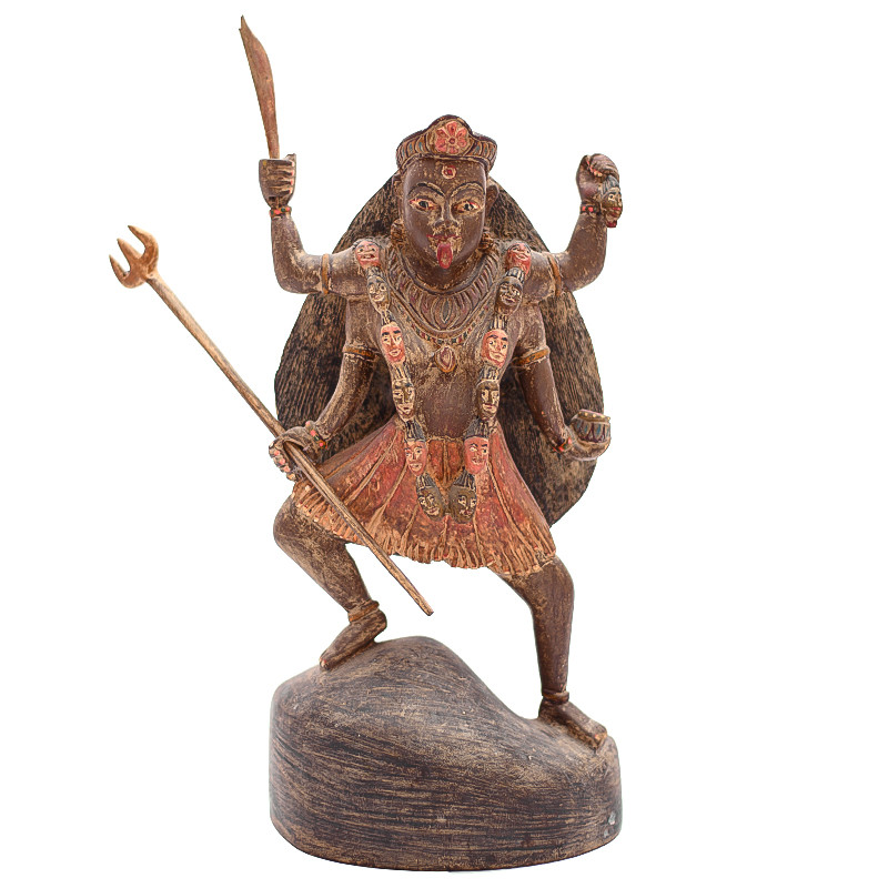 Антикварная статуэтка "Богиня Кали, охраняющая от врагов" Шри-Ланка