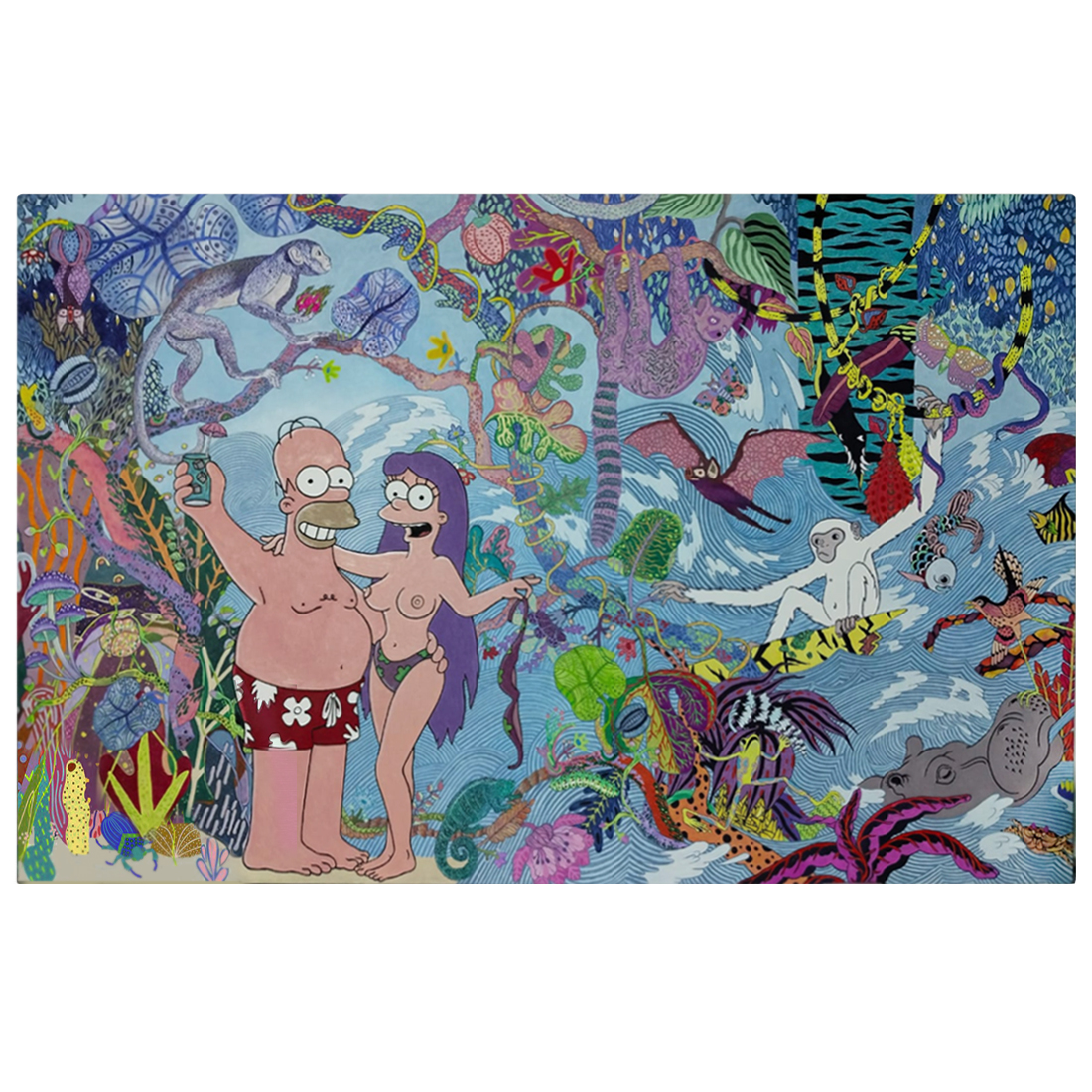 Арт Homer Simpson in Paradise II картина на холсте Симсоны