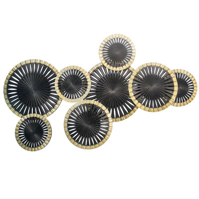 Арт-объект Apollo Black and Gold Wall Plaque Disc gap 8