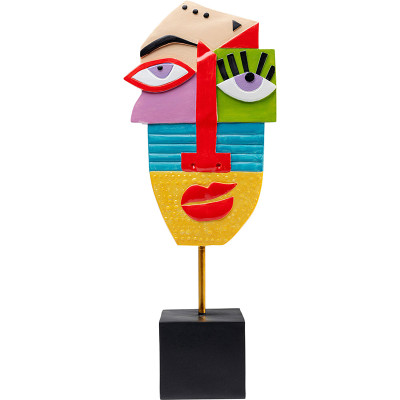 Арт-объект Разноцветное Лицо в абстрактном стиле на подставке Multicolored Abstract Face