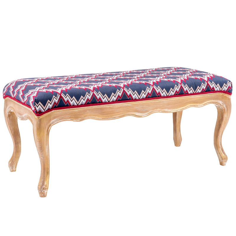 Банкетка Ikat Pattern с золотой патиной