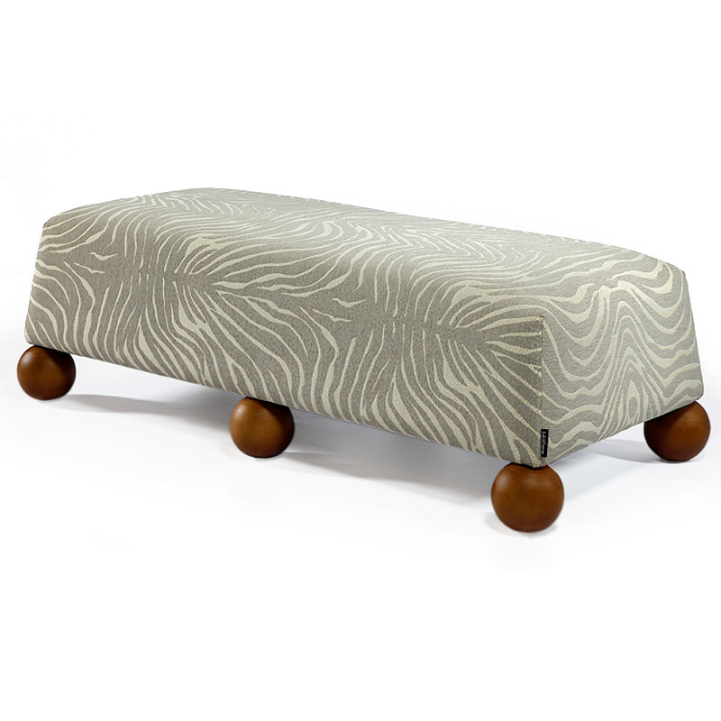 Банкетка Wakonda Gray Zebra с деревянными шариками