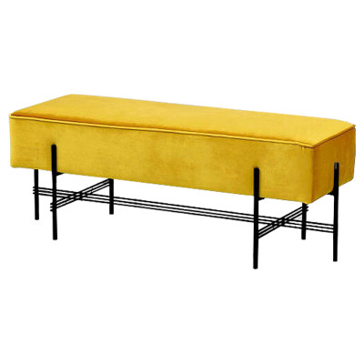 Банкетка желтая велюровая Sanjay Velour Banquet Yellow