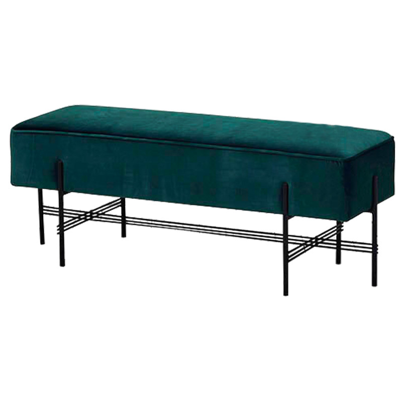 Банкетка изумрудного цвета велюровая Sanjay Velour Banquet Emerald