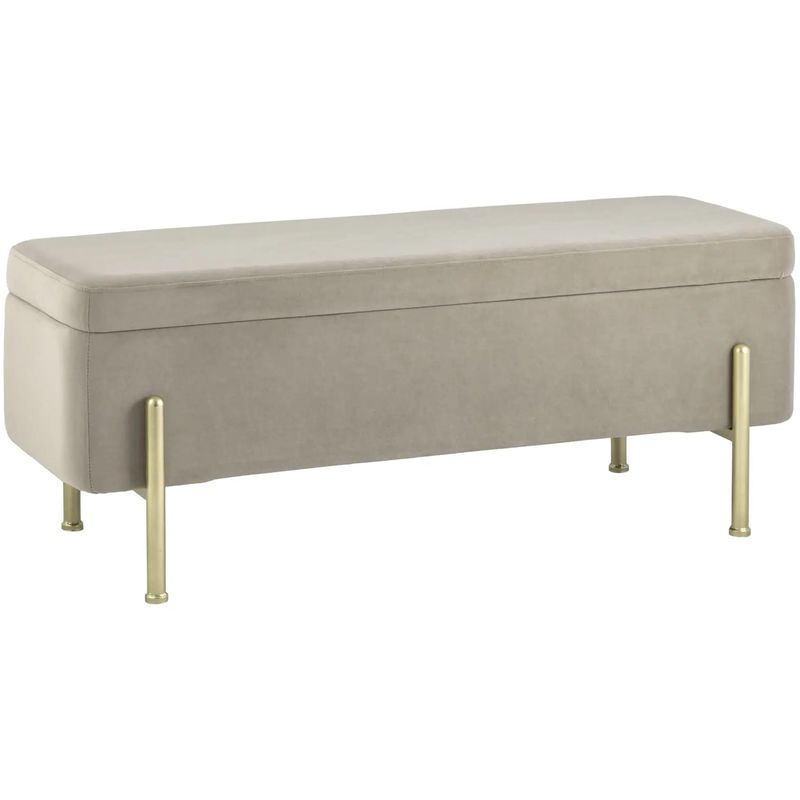 Банкетка с ящиком бежевый велюр Sanjay Velour
