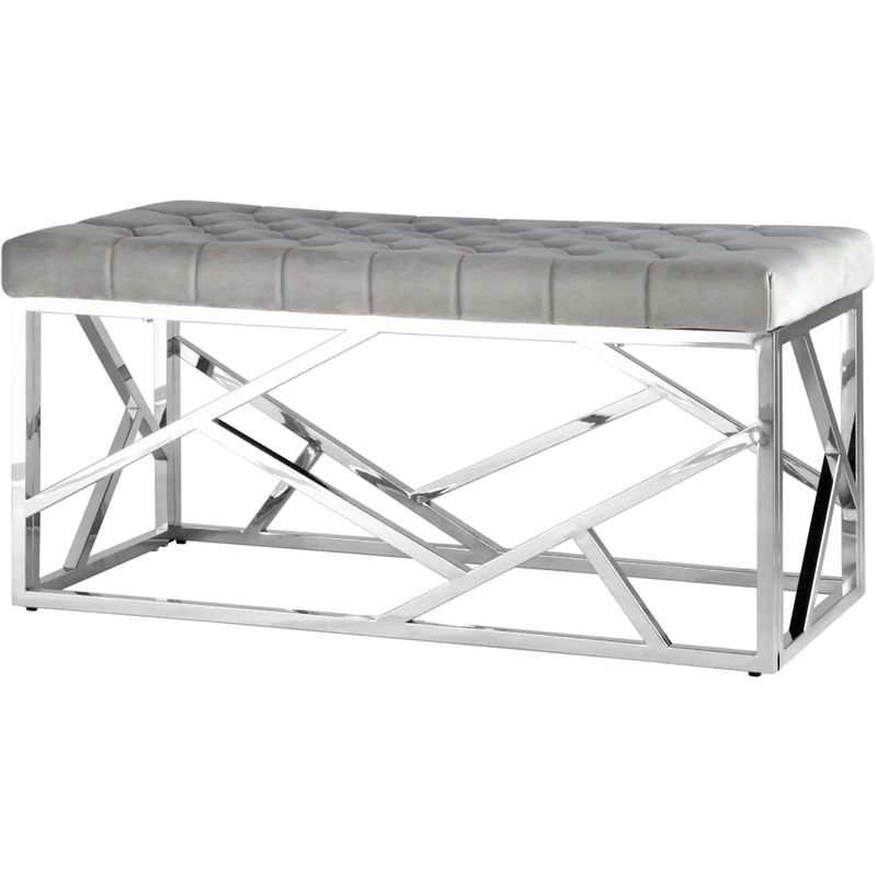 Банкетка серый велюр Geometry Serene Phoenix