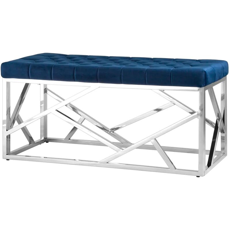 Банкетка синий велюр Geometry Serene Phoenix