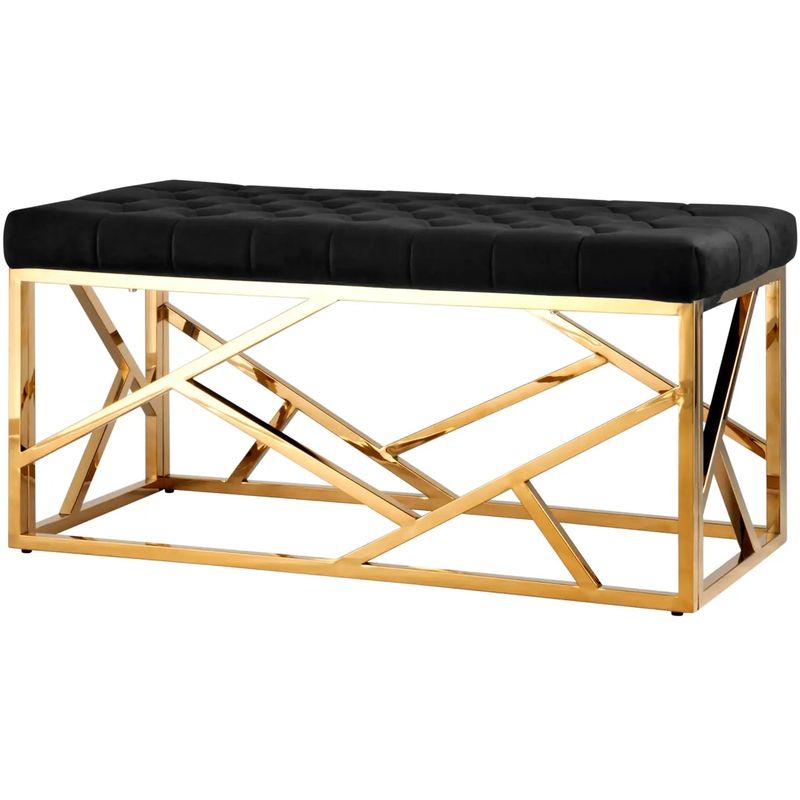 Банкетка черный велюр Geometry Serene Phoenix