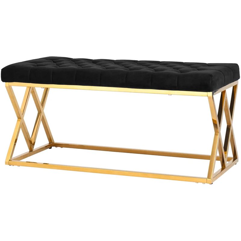 Банкетка черный велюр Rhombus Serene Phoenix