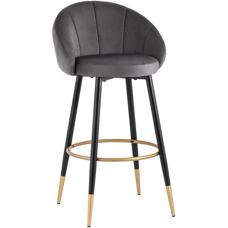 Барный Стул Alberto Chair Серый Велюр