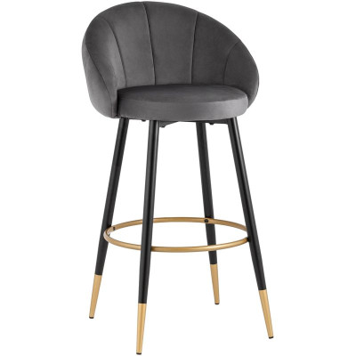 Барный Стул Alberto Chair Серый Велюр