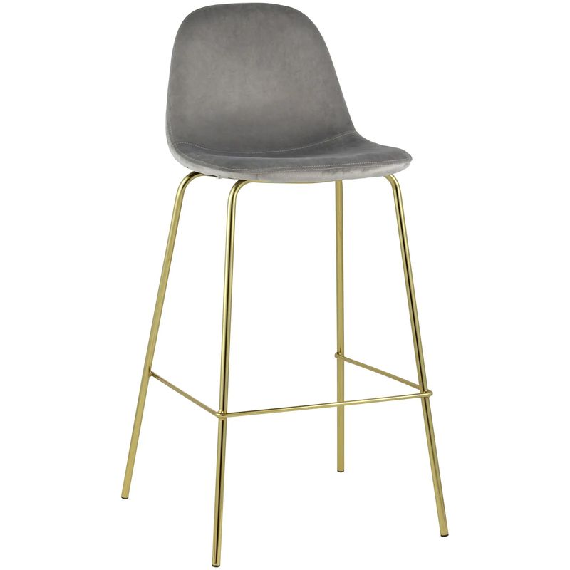Барный Стул Archie Chair Серый Велюр