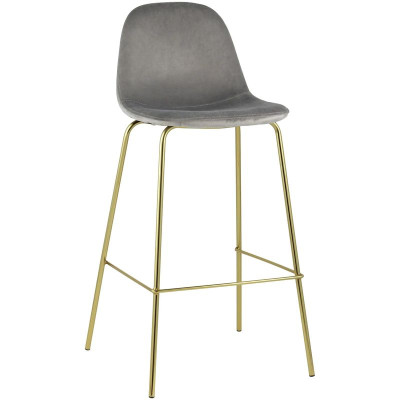 Барный Стул Archie Chair Серый Велюр