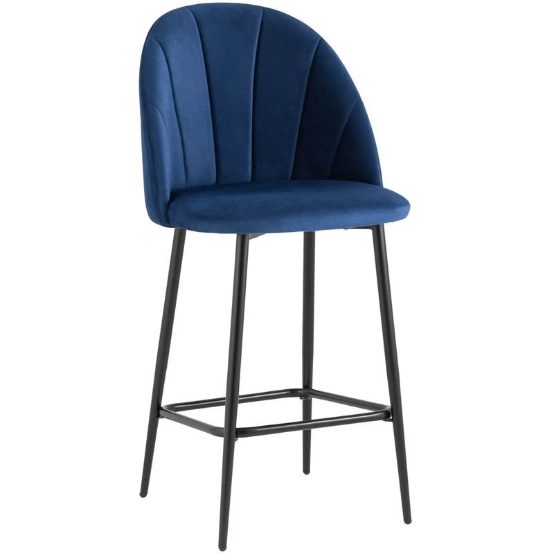 Барный Стул Balsari S Chair Синий Велюр