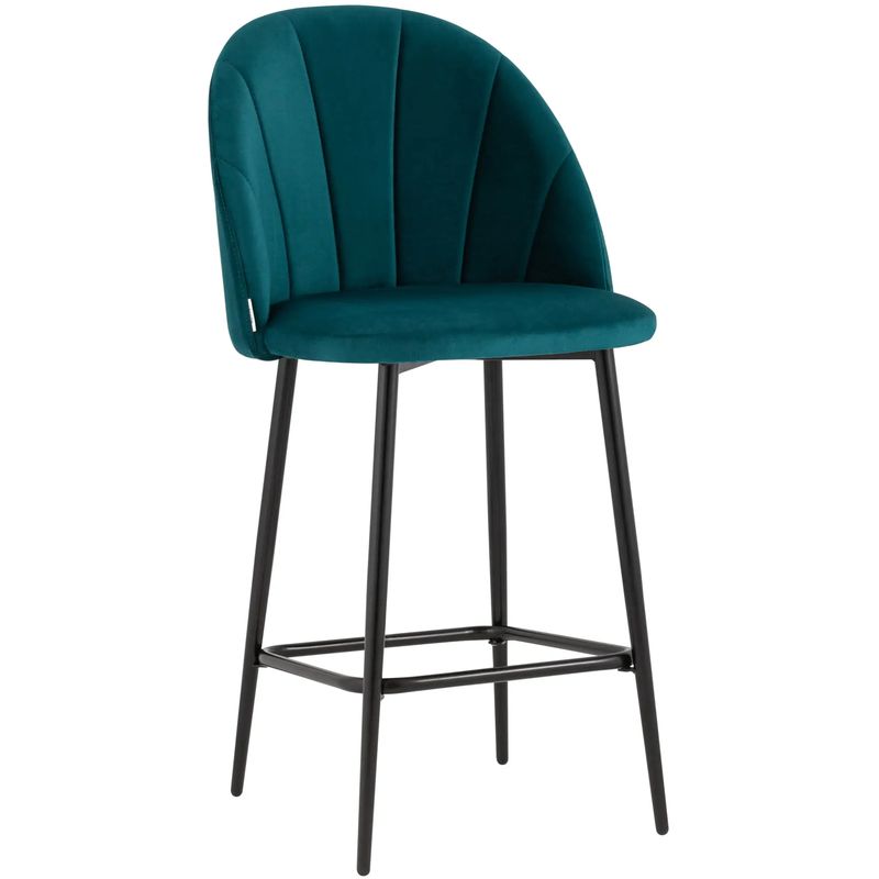 Барный Стул Balsari S Chair Темно-Бирюзовый Велюр