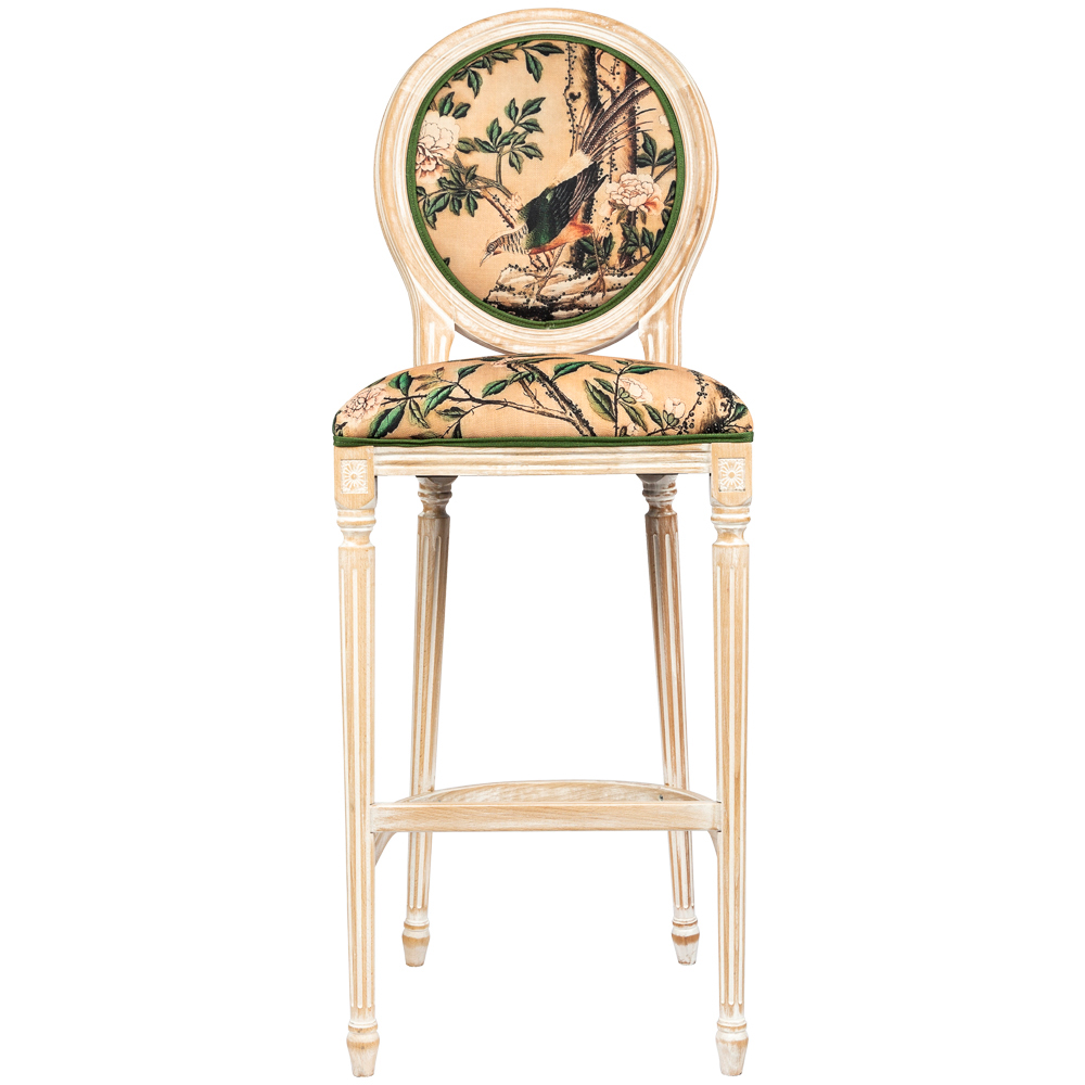 Барный стул Beige and Green Chinoiserie Bar Stool