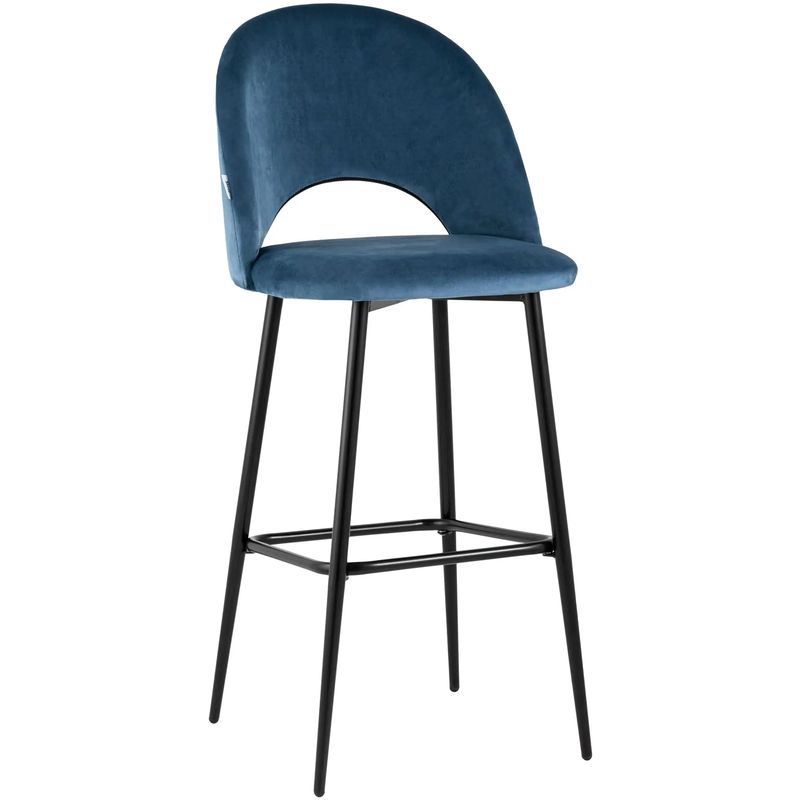 Барный Стул CLIFF Chair Синий Велюр