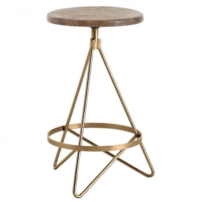 Барный стул Industrial Vintage Brass Iron Swivel Bar Stool