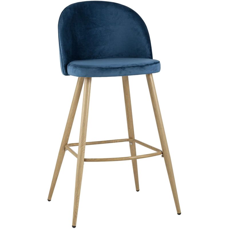 Барный Стул Miruna Chair Синий Велюр