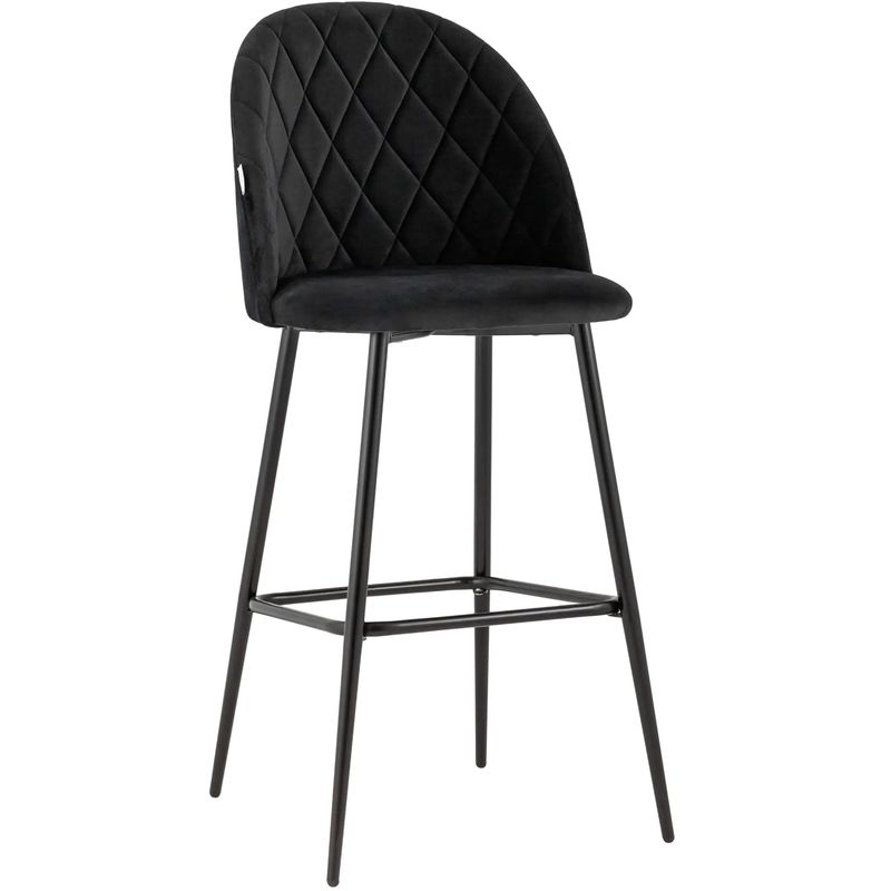 Барный Стул Miruna Rhombus Черный Велюр