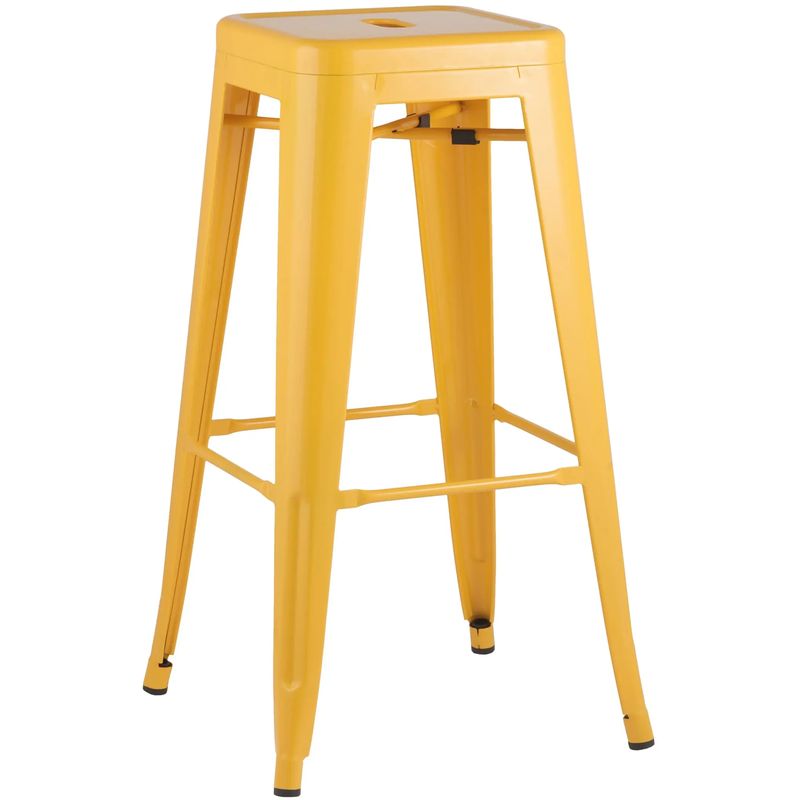 Барный Стул без Спинки Желтый Глянцевый Металл