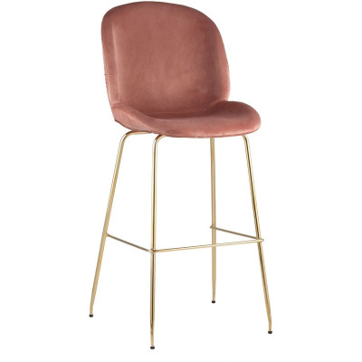 Барный Стул Пыльно-Розовый Велюр Vendramin Chair