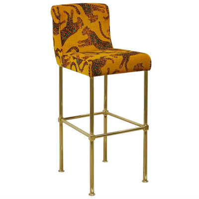 Барный Стул Сафари с орнаментом Kings Gold Bar Stool Оранжевый