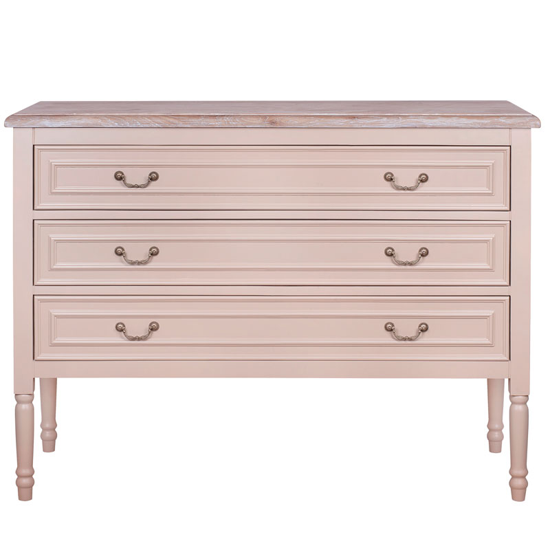 Бежевый комод из дуба Amelia beige dark